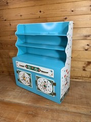 Vintage Wolverine Tin Litho Cupboard Cabinet W/ Drawer EUC 20-1/8” x 17 x 6-3/4”