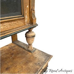 antique French country step back pine cupboard cabinet original paint decoration