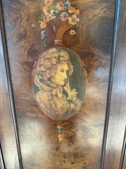 Antique H. Herrmann Cabinet – Carved Walnut, Portrait Panels, Early 1900s