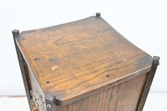 Antique OOAK Handcrafted Iron Stand And Hardware Accent Cabinet Smoking Document