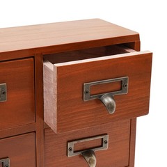 Vintage 16 Drawers Tabletop Library Card Catalog Cabinet Apothecary Storage Box
