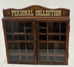 VTG Enesco Personal Collection Wooden Curio Cabinet Shadow Box 17″ SEE DESC