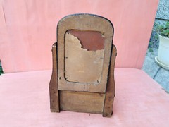 OLD ANTIQUE PRIMITIVE WOODEN HAND MADE DRAW CABINET MIRROR TOILET LOCKER make up