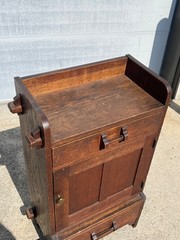 Original Antique Arts & Crafts Mission Quartersawn Oak Gentlemen’s Bar Cabinet