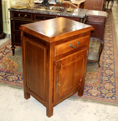 French Antique Chestnut Cabinet with One Door & One Drawer