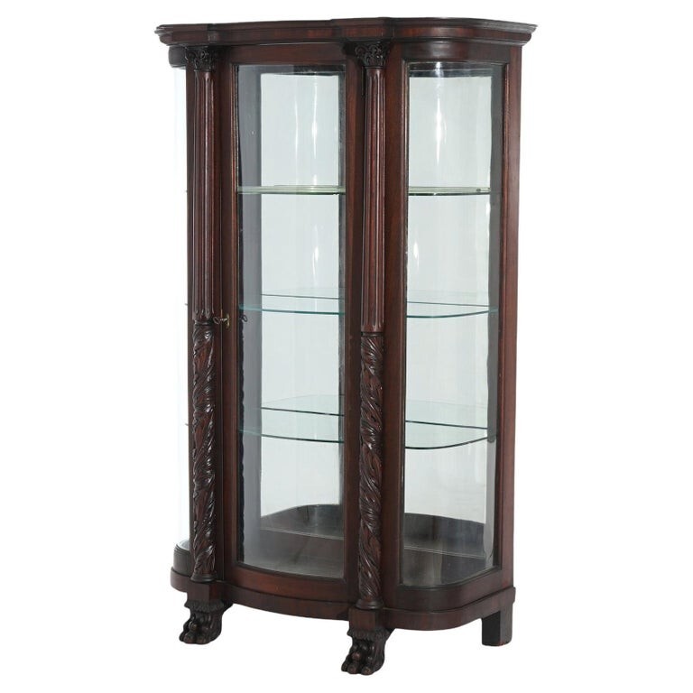 Antique Second Empire Mahogany China Cabinet C1890