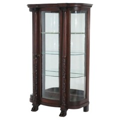 Antique Second Empire Mahogany China Cabinet C1890