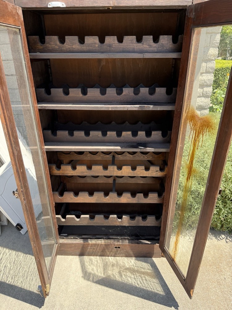 Antique wooden wine cabinet