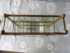 Vintage brass & glass cabinet for tabletop or wall 12″ tall