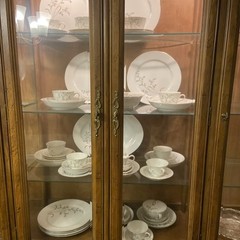 Vintage Wooden China Cabinet.