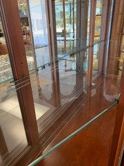 Dark wood Lighted China Cabinet Ethan Allen
