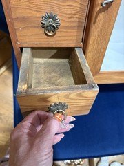 Victorian Farmhouse Antique Oak Medicine or Jewelry Cabinet With 4 Drawers