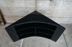 Modern Black Marble Corner TV Console Cabinet Bookshelf Boomerang Display 44″
