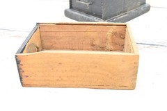 Vintage Primitive Black Wood Apothecary Spice 8 Drawer Wall/Counter Cabinet