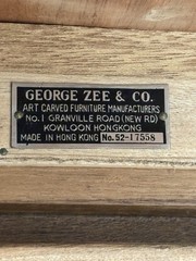 George Zee & Co. Carved Wood Cedar Chest Trunk Dresser Drawers Original Lock