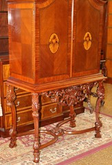 Inlaid Satinwood French Tall Completely Restored China Liquor TV Cabinet MINT!