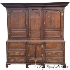 Antique Large Cupboard cabinet Georgian chippendale 1780 housekeepers Livery