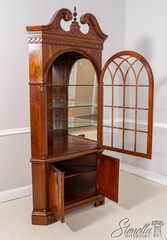71224: HITCHCOCK Mahogany Georgian Style Lighted Corner Cabinet