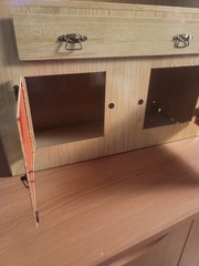 Vintage Wolverine Tin Litho Cupboard Cabinet W/ Drawer
