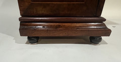 Late 18th C. Dutch 2 Door Walnut Cabinet W/ Secret Drawer & Compartments