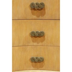 VINTAGE LATE 20TH C MAITLAND-SMITH EMBOSSED LEATHER ART DECO SIDEBOARD (AF3-132)