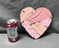 Decorative Salvage Pink Tin Ceiling 8″ Patchwork Metal VTG Heart Old 142-25B