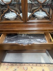 Vintage Karges Georgian Mahogany Breakfront Lighted China Cabinet