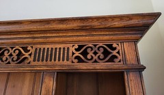 Vintage Oak China hutch cabinet by Hickory Chair Co. Custom built & finish