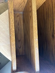 Mid Century Solid Oak Magazine Rack / Magazine Stand Handmade Beautiful Detail