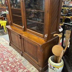 Incredible Eastlake Two Piece Antique Paine’s Furniture Breakfront Cabinet