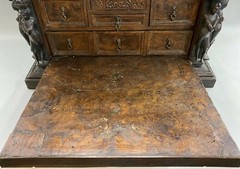 17th Century Spanish Burled Walnut Vargueno or Collectors Cabinet