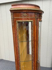 67813 Elegant Louis XV Style Curio Cabinet with Hand-Painted Panels