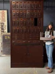LARGE Antique Courthouse File Cabinet, Metal File Cabinet, Card File Cabinet