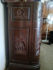 George Zee Asian Chinoiserie Bar Cabinet ANTIQUE