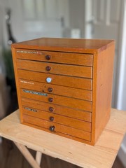 Speciman Cabinet 8 Drawer Bakelite Handles Vintage Mid Century