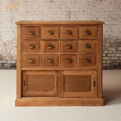 Late 19th Century French Oak Bank Office Filing Cabinet