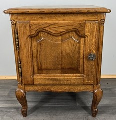 French Vintage Oak Bedside Tables Pair Cupboards Cabinets Louis XVI LOT 3956