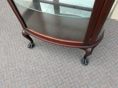 67681 Mahogany Serpentine China Cabinet with Claw Feet, 1930s