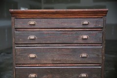 Antique Apothecary Cabinet Wood drawer map flat file industrial Vintage Chest