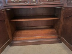 Tall French Carved Hickory White Vintage Wood 6 x 7 ft high China Hutch Cabinet