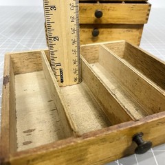 Antique Wood 6-Drawer Parts Cabinet Resistor Organizer Dovetail Knobs Vintage