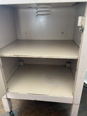 Vintage Simmons Metal Medical Cabinet on Wheels