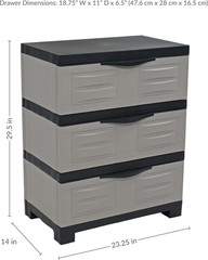 Sunnydaze 29.5″ H 3-Tier Storage Cabinet with Drawers – Resin Storage Drawers Or