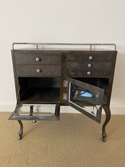 Industrial ANTIQUE Vintage METAL Medicine CABINET Shop ART Studio DISPLAY Case