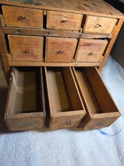 Windsor Cheese Box Parts Cabinet Store Display Hand Made 9 Drawer 12x12x12