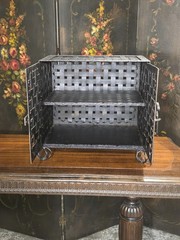 Antique wrought Iron Pie Safe table top Cabinet Pantry Rustic Farmhouse