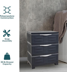 Sunnydaze 29.5″ H 3-Tier Storage Cabinet with Drawers – Resin Storage Drawers Or
