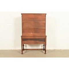 Antique English Jacobean Carved Oak Bar Cabinet, Circa 1920s