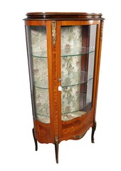 Antique Style Bow Front Display Cabinet.Mahogany