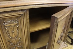 Antique Carved Oak Display Cabinet from Europe c1930 Art Deco